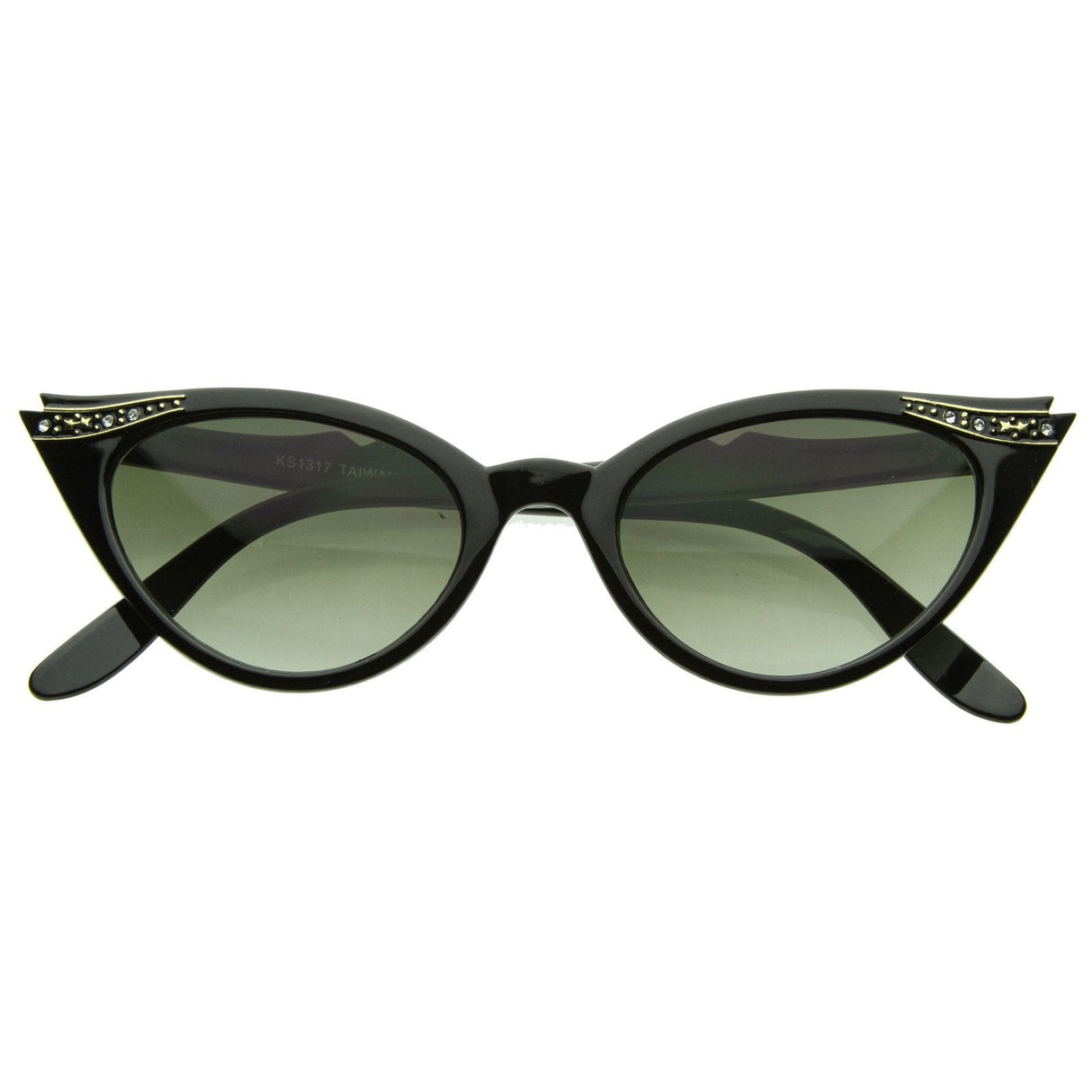 Elegant 50s Vintage Womens Fashion Rhinestone Cat Eye Sunglasses 8433 from zeroUV