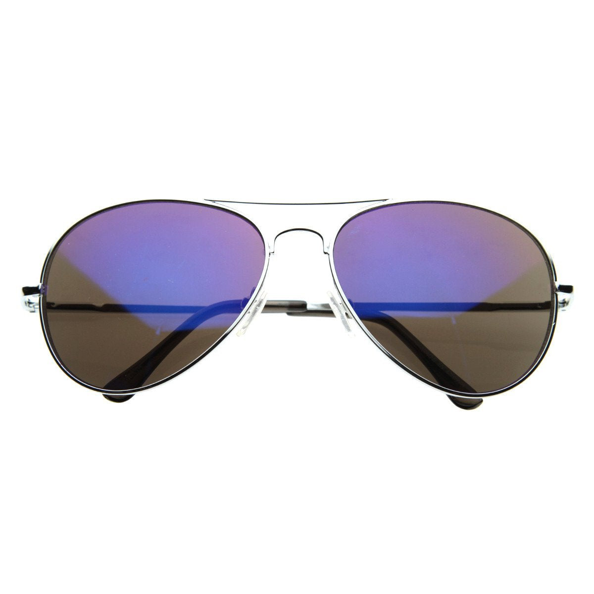 Retro Flash Color Mirrored Lens Metal Aviator Sunglasses 1485 from zeroUV