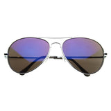 Retro Flash Color Mirrored Lens Metal Aviator Sunglasses 1485 from zeroUV