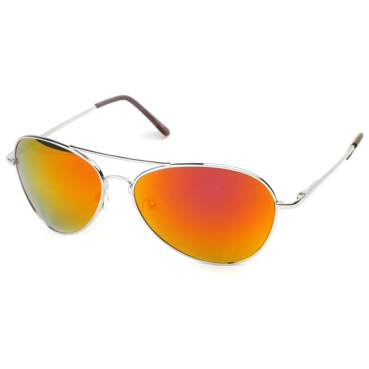 Retro Flash Color Mirrored Lens Metal Aviator Sunglasses 1485 from zeroUV