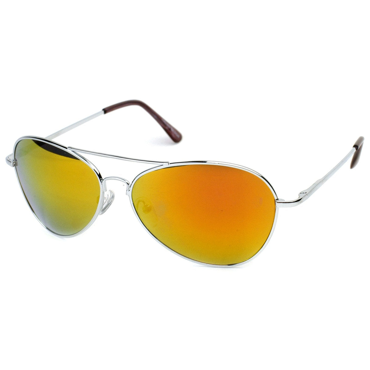 Retro Flash Color Mirrored Lens Metal Aviator Sunglasses 1485 from zeroUV