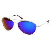 Retro Flash Color Mirrored Lens Metal Aviator Sunglasses 1485 from zeroUV