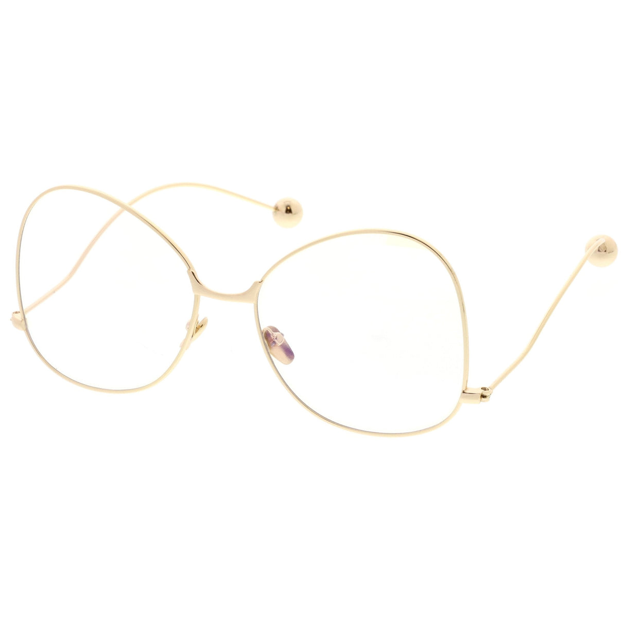 Women's Vintage Oversize Butterfly Clear Lens Glasses C418 from zeroUV