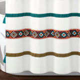 Ava Boho Stripe Tassel Yarn Dyed Recycled Cotton Shower Curtain from LushDecor