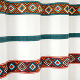 Ava Boho Stripe Tassel Yarn Dyed Recycled Cotton Shower Curtain from LushDecor