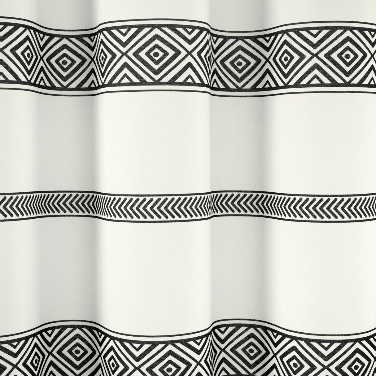 Ava Boho Stripe Tassel Yarn Dyed Recycled Cotton Shower Curtain from LushDecor