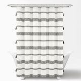 Ava Boho Stripe Tassel Yarn Dyed Recycled Cotton Shower Curtain from LushDecor
