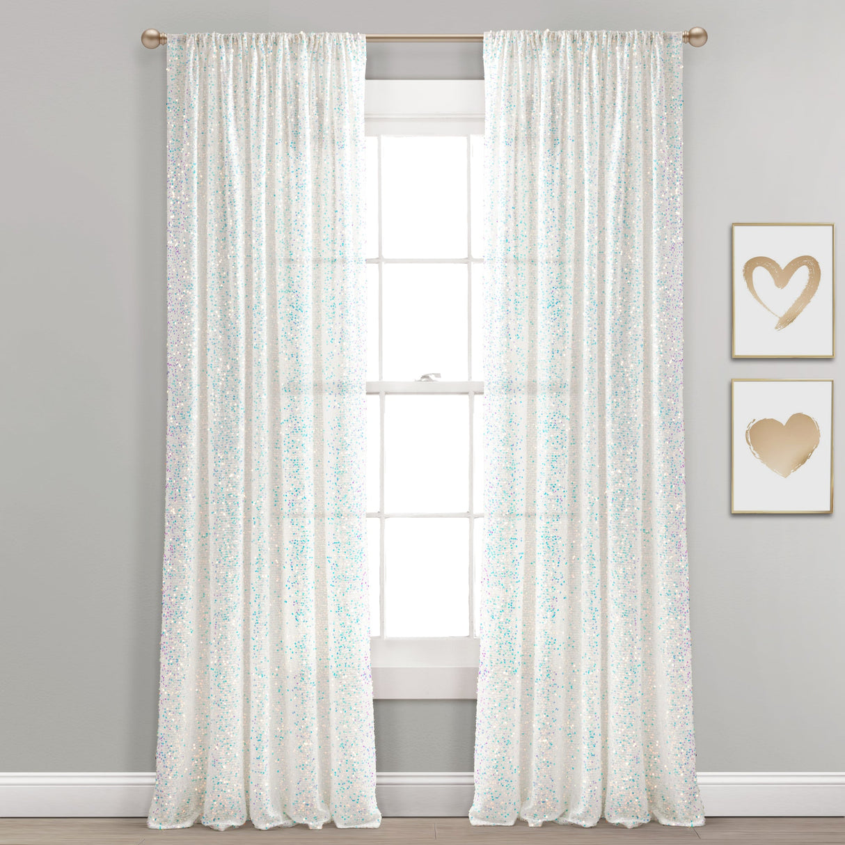 Ballgown Glam Sparkle Sequins Window Curtain Panel from LushDecor