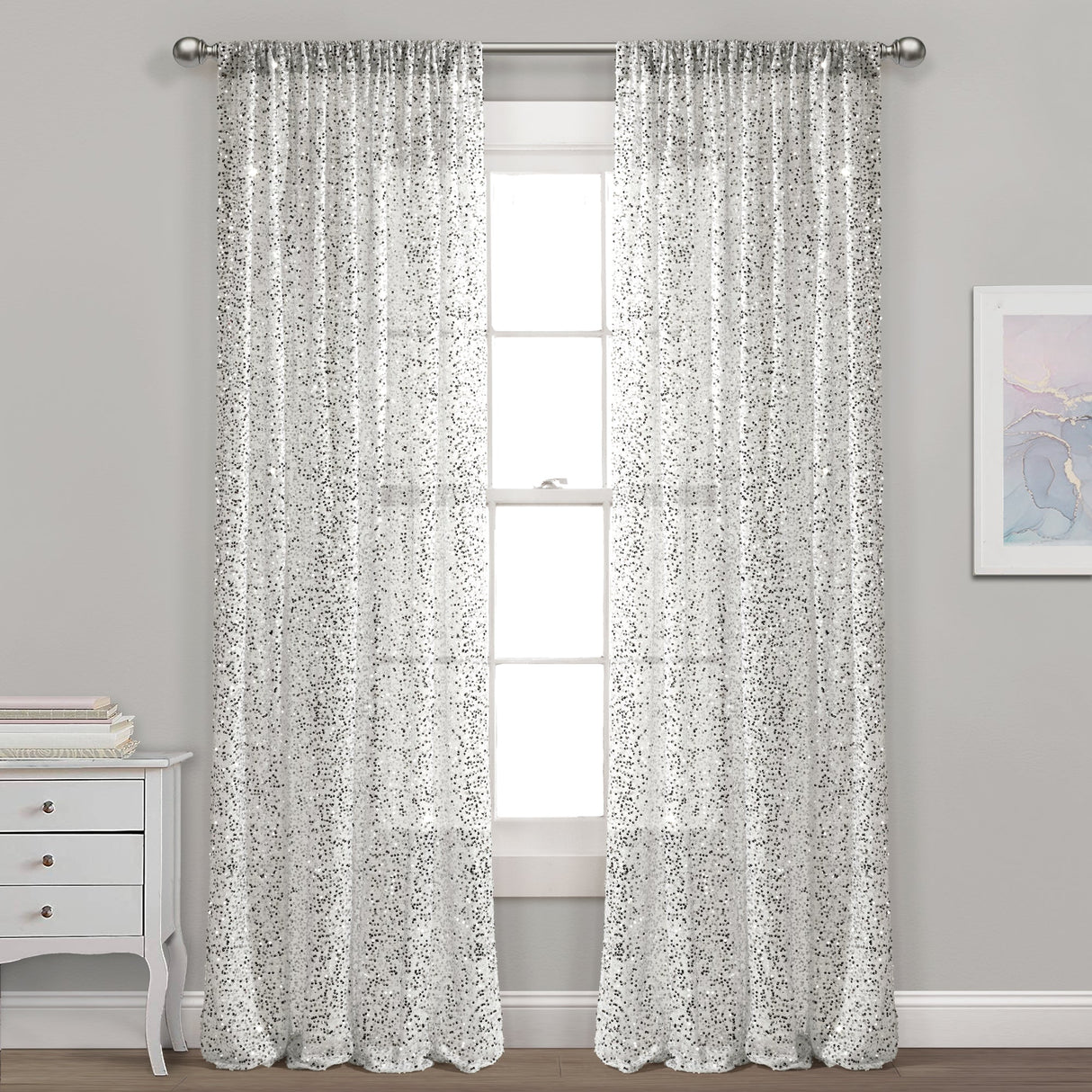 Ballgown Glam Sparkle Sequins Window Curtain Panel from LushDecor