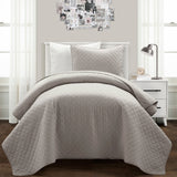 Ava Diamond Oversized Cotton Quilt Set from LushDecor