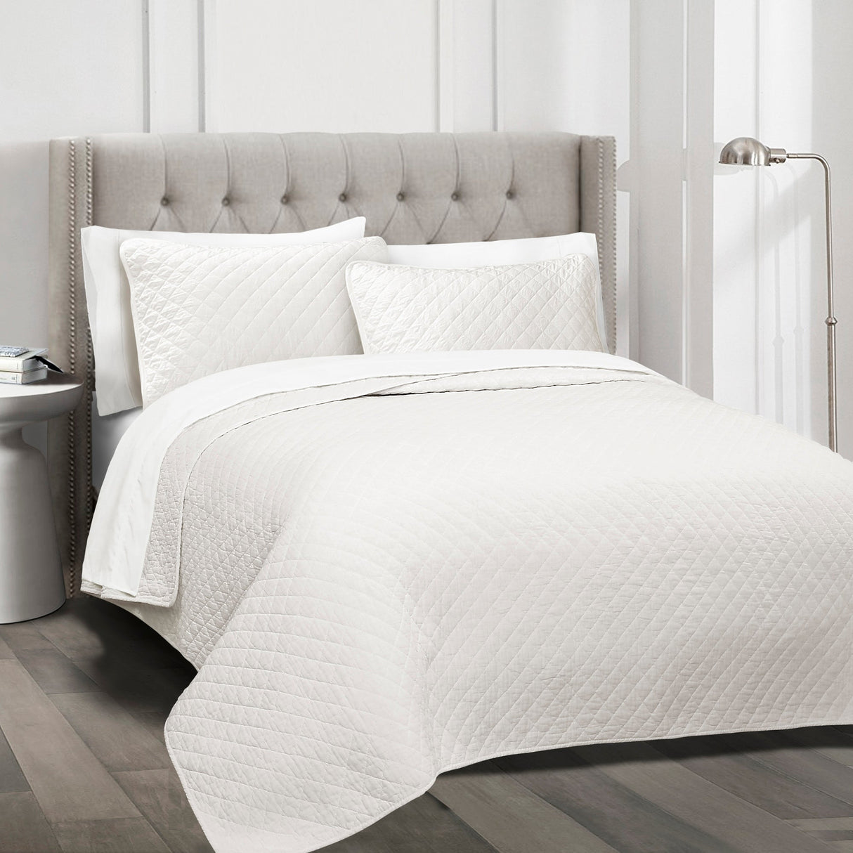 Ava Diamond Oversized Cotton Quilt Set from LushDecor