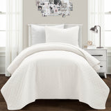 Ava Diamond Oversized Cotton Quilt Set from LushDecor