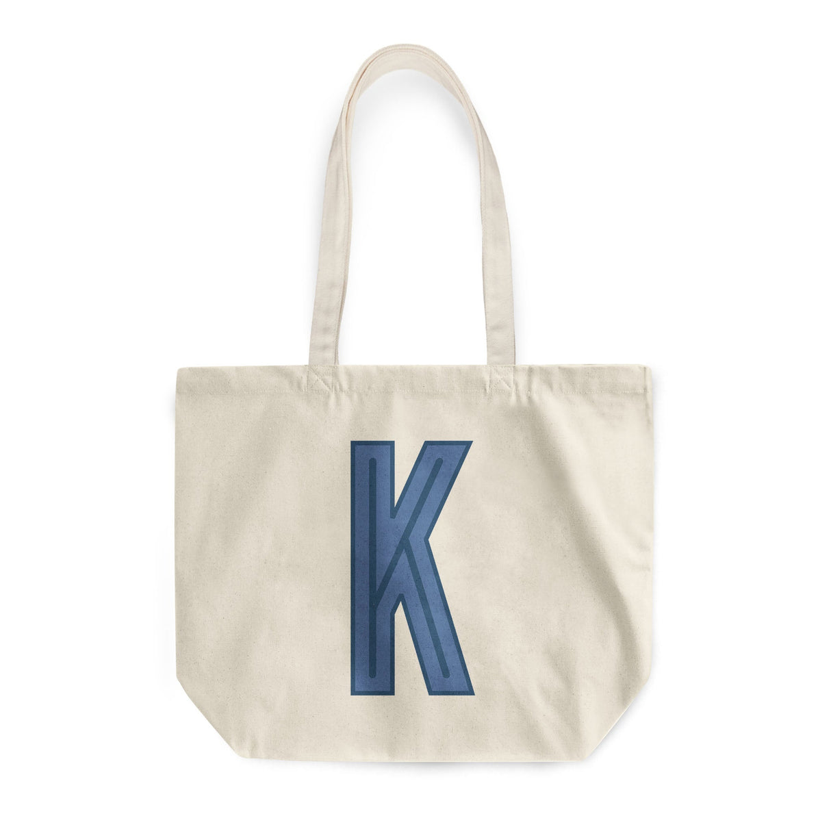 Canvas Tote - Single Initial - Navy Blue -  from CB Studio
