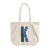 Canvas Tote - Single Initial - Navy Blue -  from CB Studio