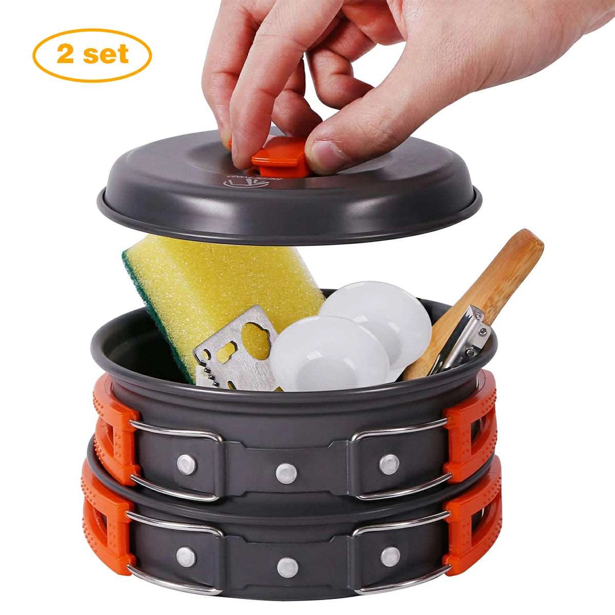 PCS 11/12/22 Camping Cookware Mess Kit From Redcamp