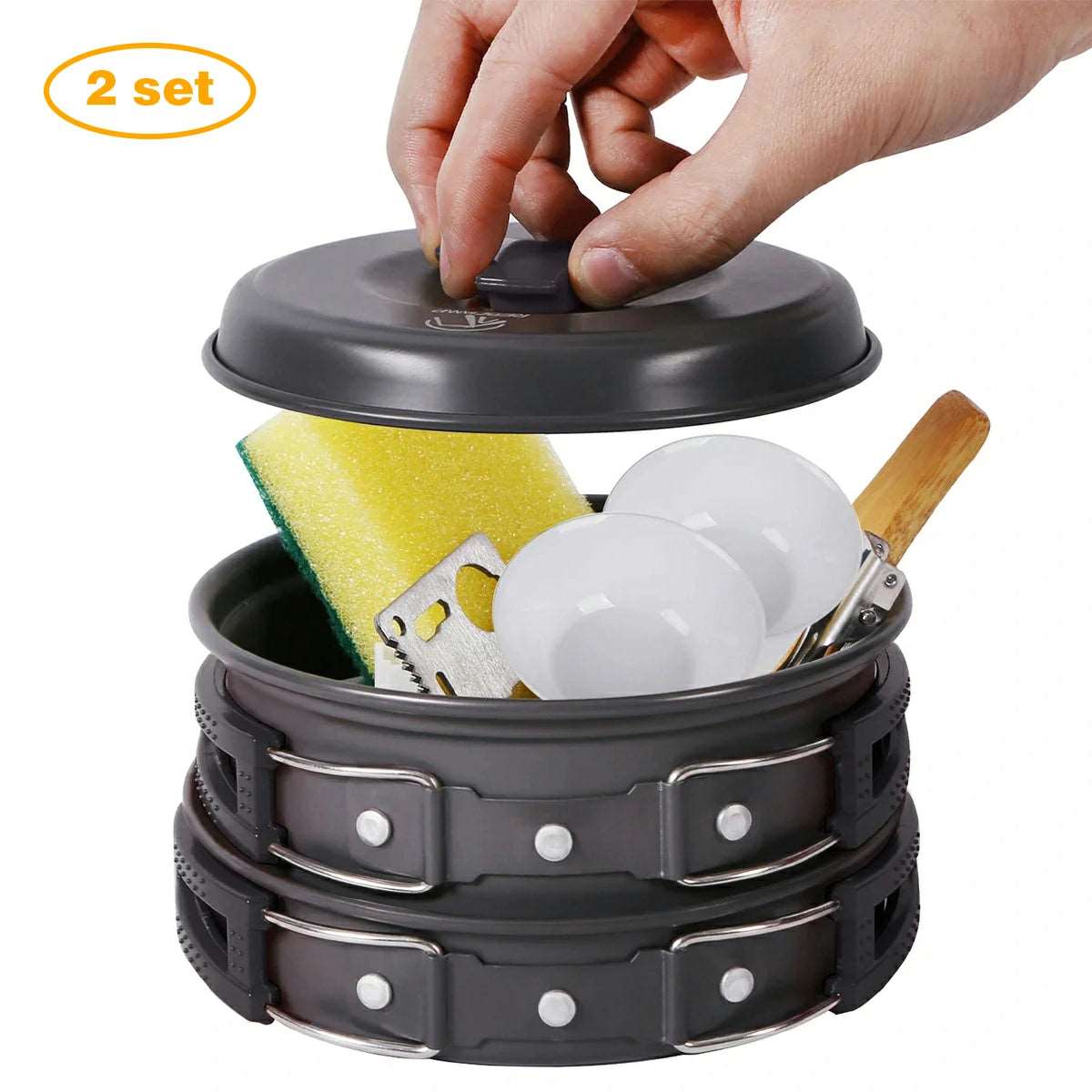 PCS 11/12/22 Camping Cookware Mess Kit From Redcamp