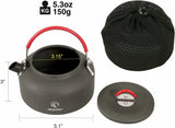 Aluminum Outdoor Camping Kettle with Carrying Bag, 0.8L/0.9L/1.4L/2L From Redcamp