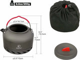 Aluminum Outdoor Camping Kettle with Carrying Bag, 0.8L/0.9L/1.4L/2L From Redcamp