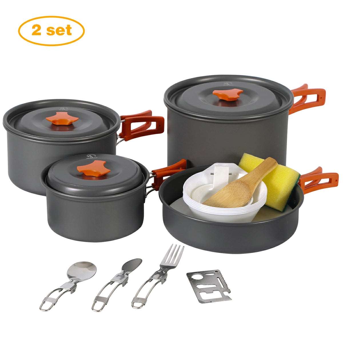 PCS 11/12/22 Camping Cookware Mess Kit From Redcamp