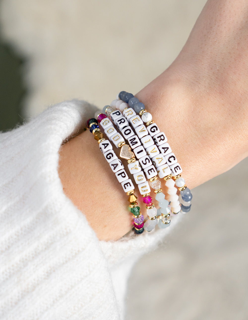 Agape Letter Bracelet from Elevated Faith