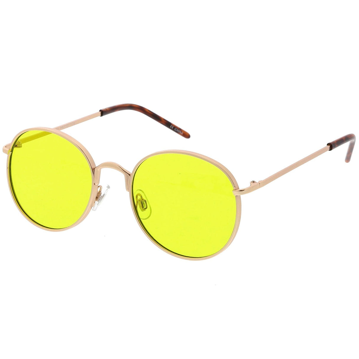 Retro Fashion Round Color Tone Colors Flat Lens Sunglasses C437 from zeroUV