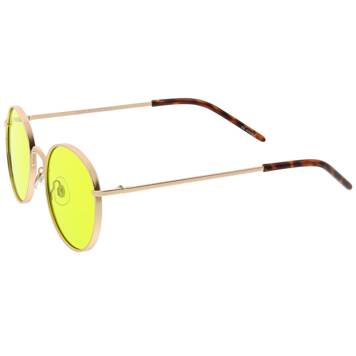 Retro Fashion Round Color Tone Colors Flat Lens Sunglasses C437 from zeroUV