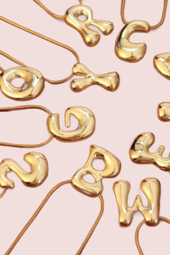 Bubbly Gold Letter Initial Alphabet Necklace from My Pampered Life Seattle