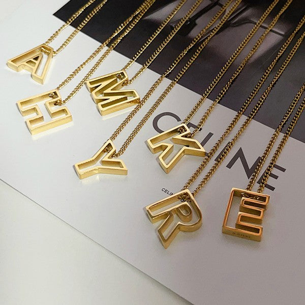 Cutout Initial Letter Personalized Necklace from My Pampered Life Seattle