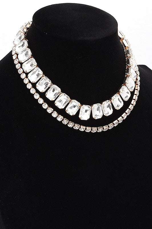 Crystal Layered Collar Necklace Set from My Pampered Life Seattle