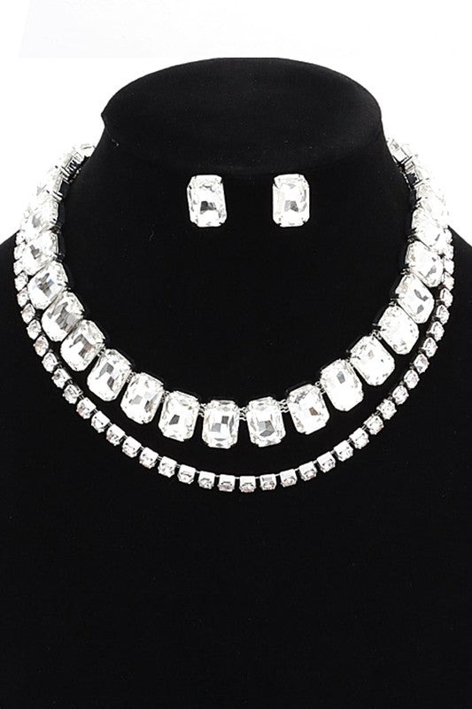 Crystal Layered Collar Necklace Set from My Pampered Life Seattle