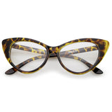 Vintage Mod Fashion 1950's Cat Eye Clear Lens Glasses 8435 from zeroUV
