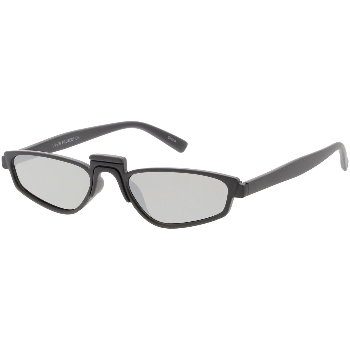 Women's Retro Modern Low Bridge Mirrored Lens Cat Eye Sunglasses C670 from zeroUV