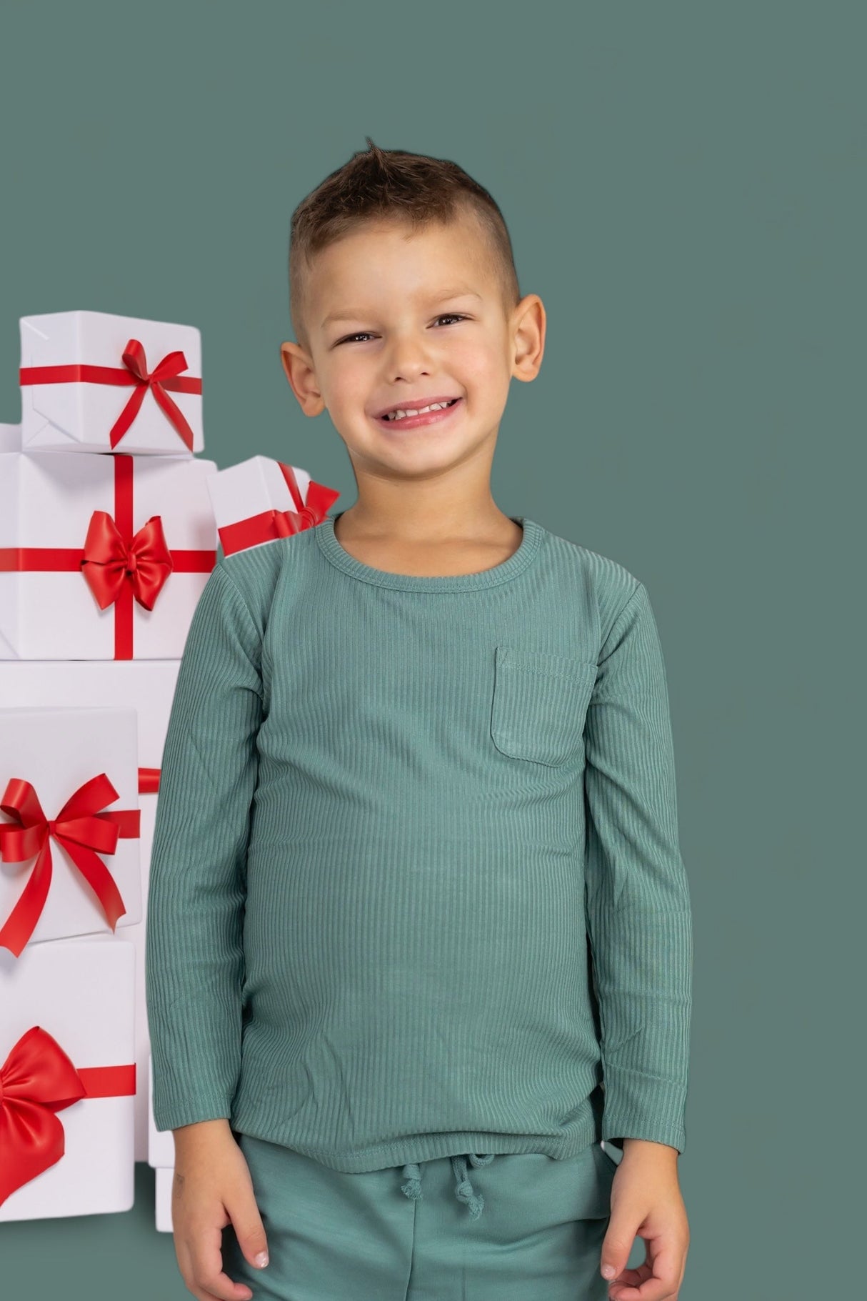 SAGE RIB DREAM POCKET TEE from DREAM BIG LITTLE CO