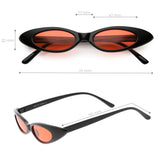 Women's Retro 90's Thin Color Tone Cat Eye Sunglasses C662 from zeroUV
