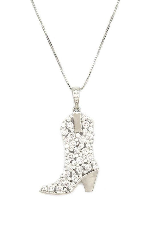 Cubic Zirconia Cowboy Boot Pendant Necklace from My Pampered Life Seattle