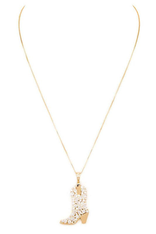 Cubic Zirconia Cowboy Boot Pendant Necklace from My Pampered Life Seattle