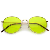 Retro Fashion Round Color Tone Colors Flat Lens Sunglasses C437 from zeroUV