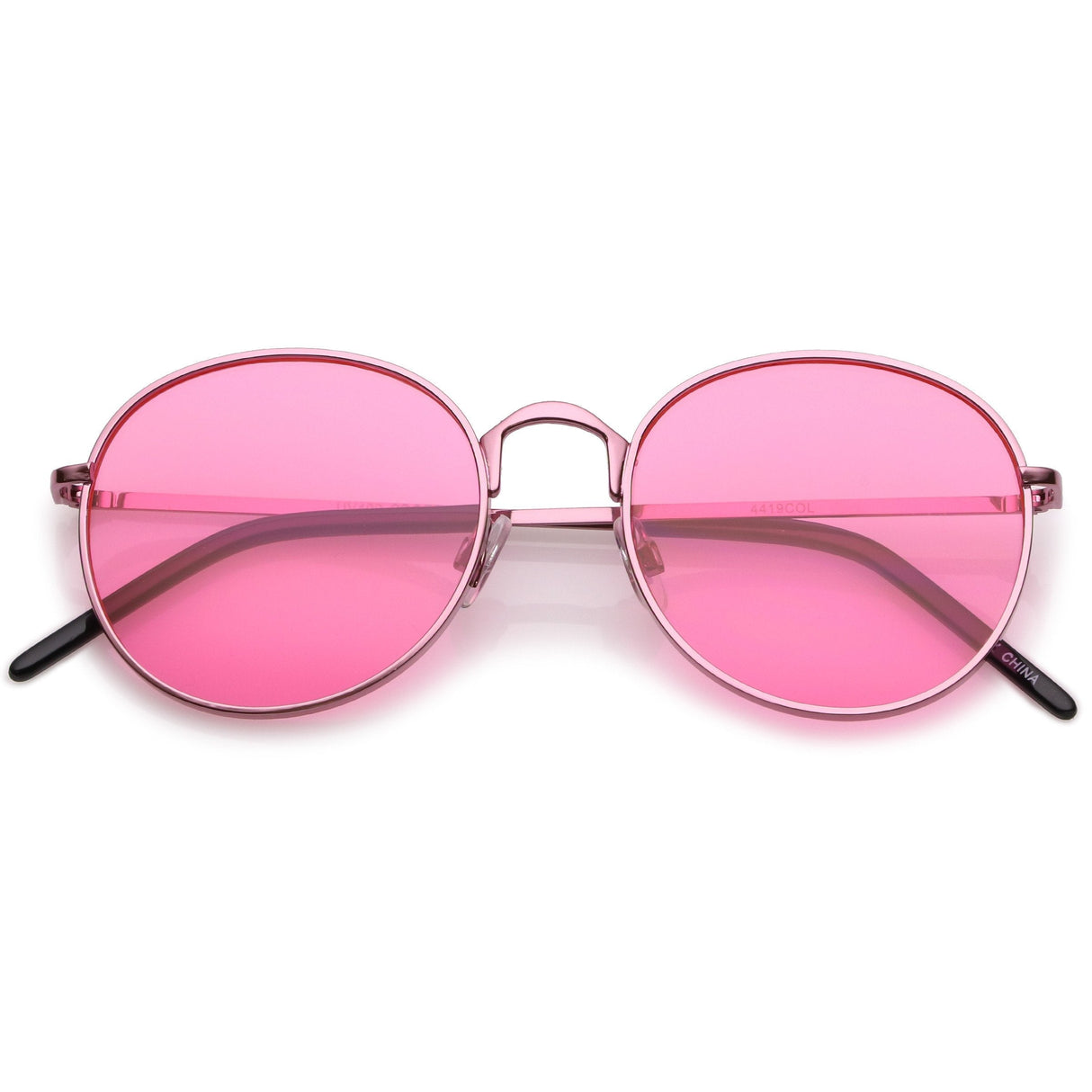 Retro Fashion Round Color Tone Colors Flat Lens Sunglasses C437 from zeroUV