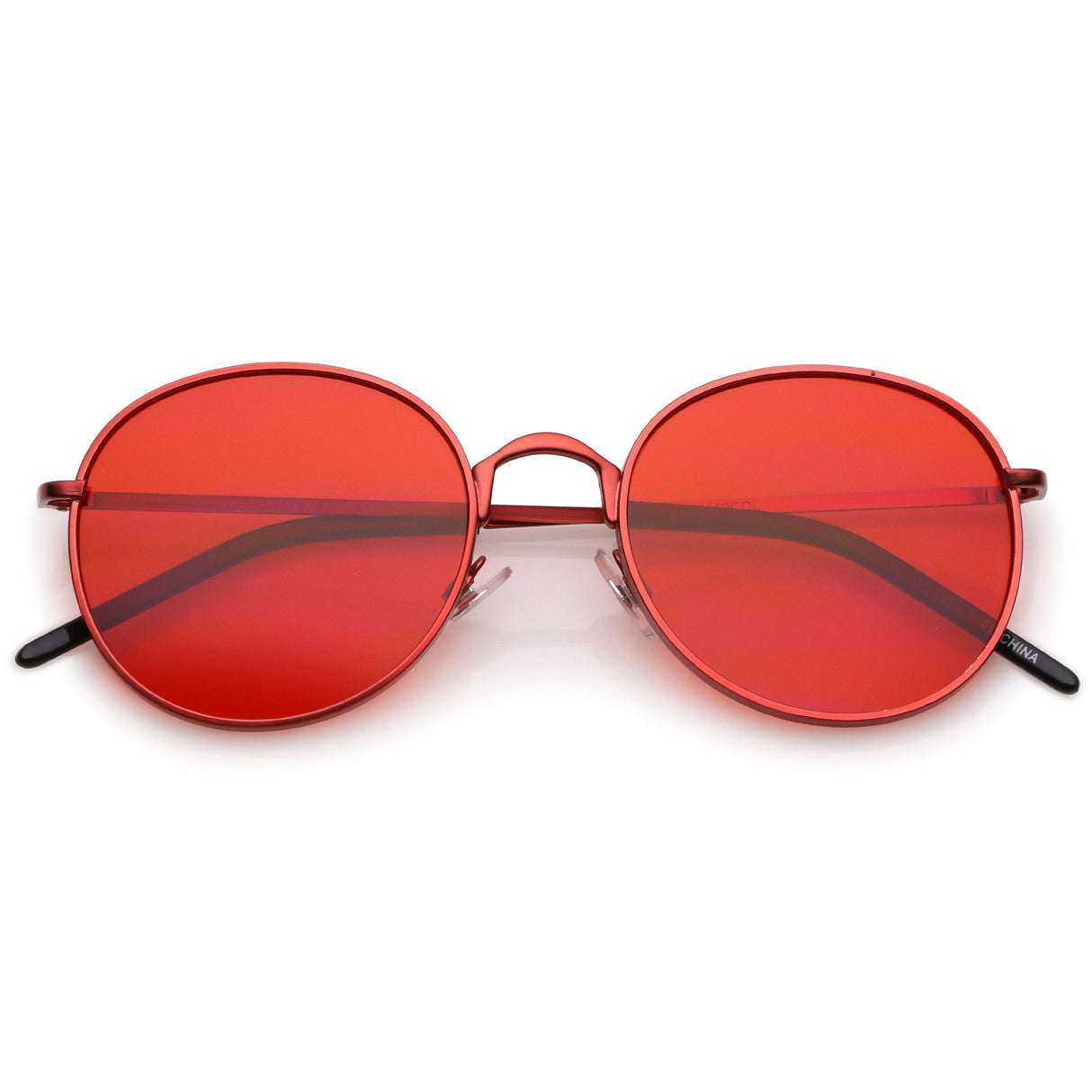 Retro Fashion Round Color Tone Colors Flat Lens Sunglasses C437 from zeroUV