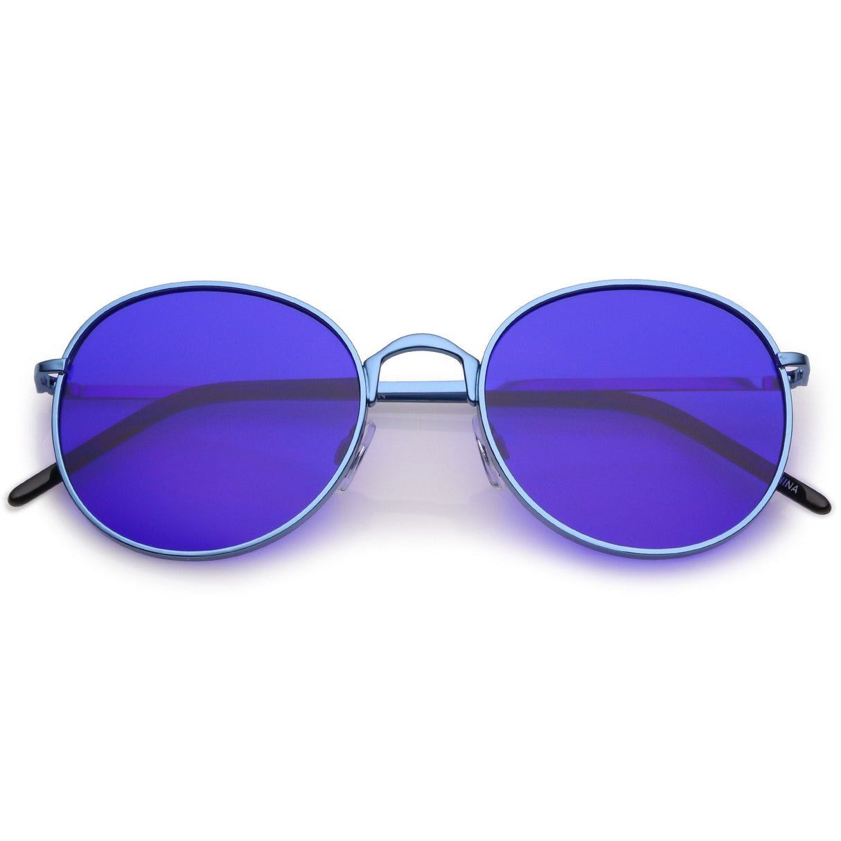 Retro Fashion Round Color Tone Colors Flat Lens Sunglasses C437 from zeroUV