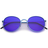 Retro Fashion Round Color Tone Colors Flat Lens Sunglasses C437 from zeroUV