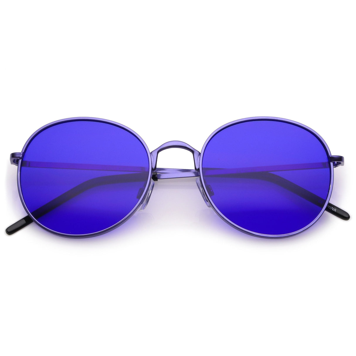 Retro Fashion Round Color Tone Colors Flat Lens Sunglasses C437 from zeroUV