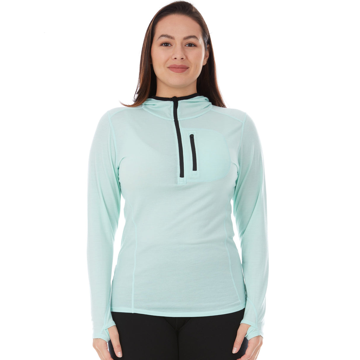 Microweight - Women's Wool 1/4 Zip Sun Hoodie Woolverino from Minus33 Merino Wool Clothing