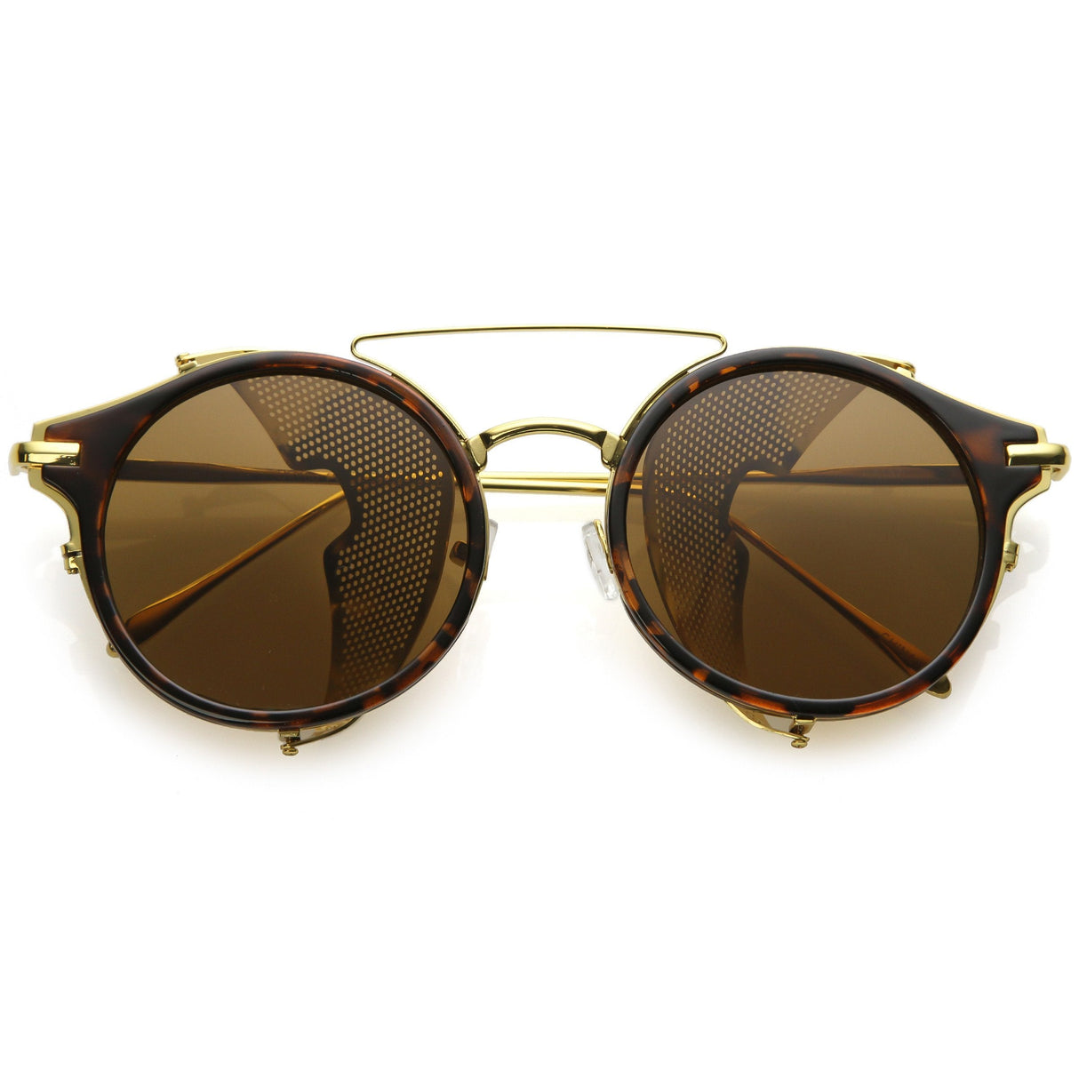Vintage Dapper Steampunk Side Cover Round Sunglasses C083 from zeroUV