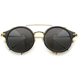 Vintage Dapper Steampunk Side Cover Round Sunglasses C083 from zeroUV