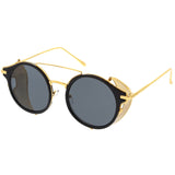 Vintage Dapper Steampunk Side Cover Round Sunglasses C083 from zeroUV