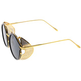 Vintage Dapper Steampunk Side Cover Round Sunglasses C083 from zeroUV