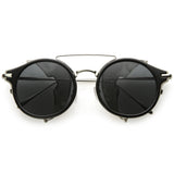 Vintage Dapper Steampunk Side Cover Round Sunglasses C083 from zeroUV