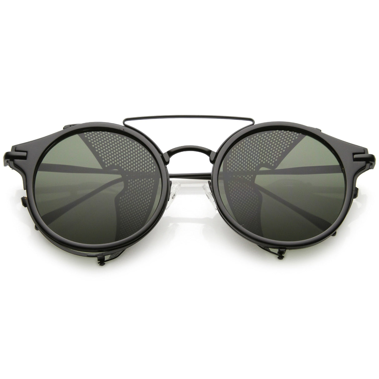 Vintage Dapper Steampunk Side Cover Round Sunglasses C083 from zeroUV