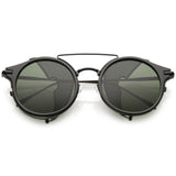 Vintage Dapper Steampunk Side Cover Round Sunglasses C083 from zeroUV